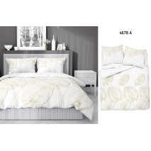 Povlečení HOME SATIN Hnědé listí, bílé 4678A 140x200, 70x80