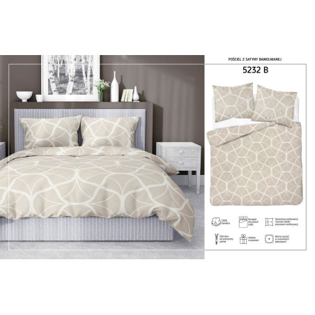 Povlečení HOME SATIN Glamour, béžové 5232B 140x200, 70x80