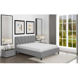 Čalouněna postel SOLE v šedé barvě s roštem