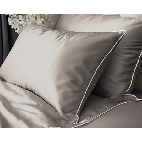 Povlečení jednobarevní  Pure Collection 100% mako satén béžové 140x200, 70x80 cm