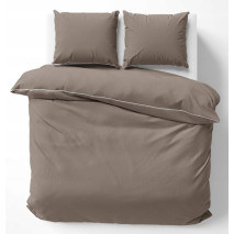 Povlečení jednobarevní  Pure Collection 100% mako satén Taupé 140x200, 70x80 cm