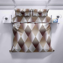 Bavlněné povlečení hnědá mozaika 70x90 a 140x200 cm