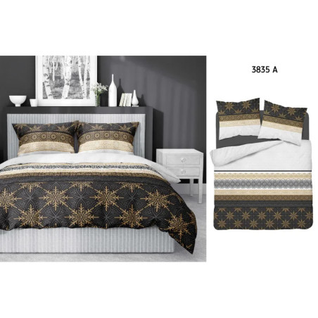 Bavlněné povlečení  Maroko hnědá 3835A 140x200, 70x80