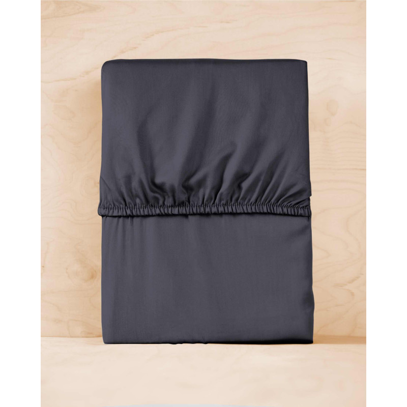 Saténové napínací prostěradlo Pure Collection tmavě šedá 180x200 ZG