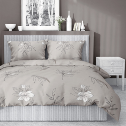 Francouzské 3 dílné povlečení HOME SATIN Elara béžová 4916A  220x200, 2x 70x80