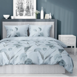 Francouzské 3 dílné povlečení bavlna Azura modré 4691B 220x200, 2x 70x80