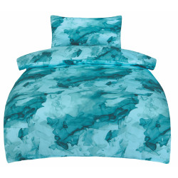 Bavlněné saténové povlečení DELUXE Minerals tyrkys 140x200, 70x90 cm