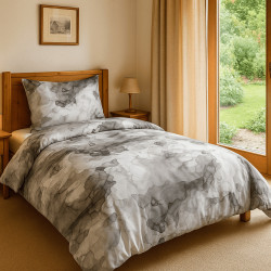 Bavlněné saténové povlečení DELUXE Minerals šedý 140x200, 70x90 cm