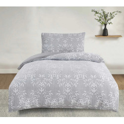 Ložní povlečení žakárové Denver šedý 140x200, 70x90CM – Luxusní oboustranné saténové povlečení