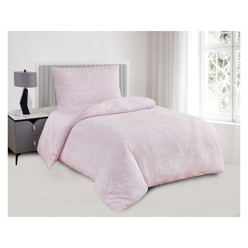 Ložní povlečení žakárové Denver růžová 140x200, 70x90CM – Luxusní oboustranné saténové povlečení