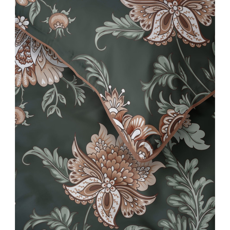 Francouzské 3dílné perkálové povlečení Romantic Garden zelené 5242A, 220x200+2X 70x80