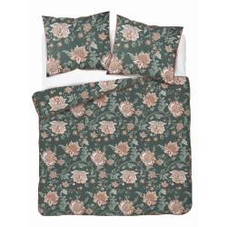 Francouzské 3dílné perkálové povlečení Romantic Garden zelené 5242A, 220x200+2X 70x80