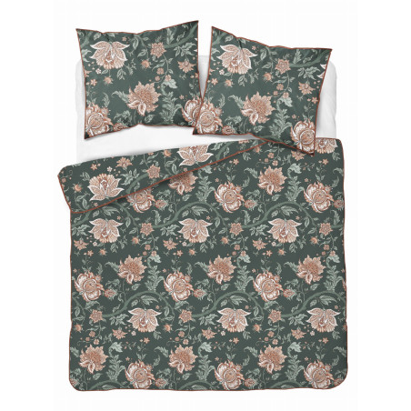 Francouzské 3dílné perkálové povlečení Romantic Garden zelené 5242A, 220x200+2X 70x80