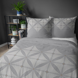 Francouzské 3 dílné povlečení HOME SATIN Zenit šedé 5483B  220x200, 2x 70x80