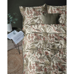 Francouzské 3dílné perkálové povlečení Forest Poetry béžové  5241B, 220x200+2X 70x80