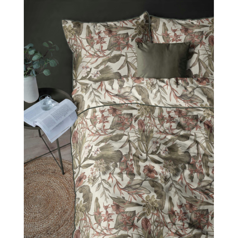 Francouzské 3dílné perkálové povlečení Forest Poetry béžové  5241B, 220x200+2X 70x80