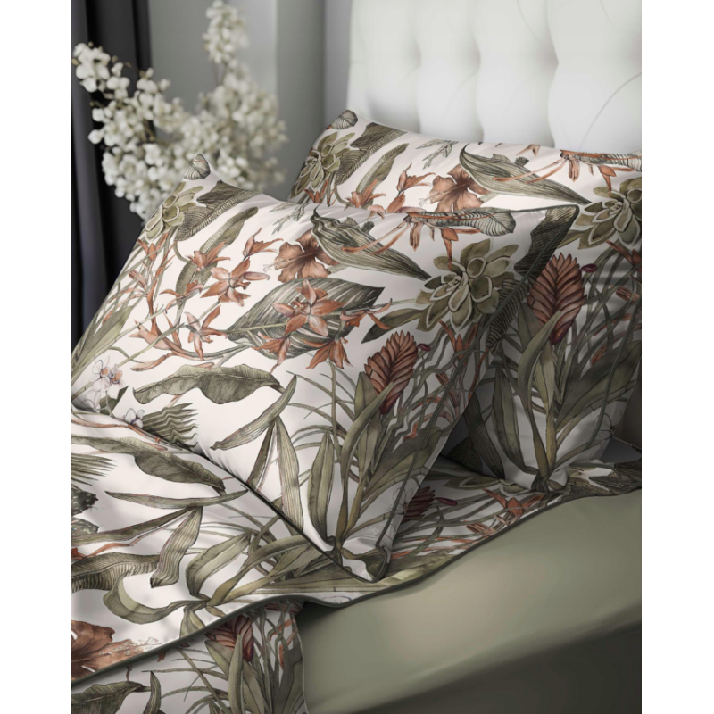 Francouzské 3dílné perkálové povlečení Forest Poetry béžové  5241B, 220x200+2X 70x80