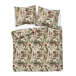 Francouzské 3dílné perkálové povlečení Forest Poetry béžové  5241B, 220x200+2X 70x80