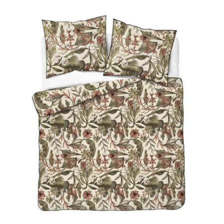 Francouzské 3dílné perkálové povlečení Forest Poetry béžové  5241B, 220x200+2X 70x80