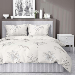 Francouzské 3 dílné povlečení HOME SATIN Elara krémové 4916B  220x200, 2x 70x80