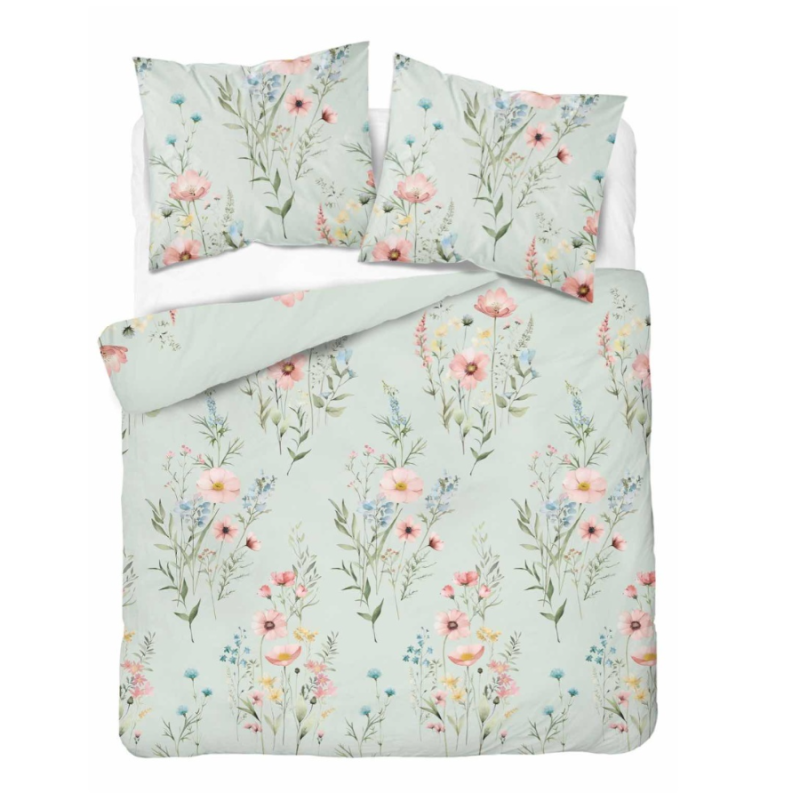 Francouzské 3 dílné povlečení bavlna Violka zelená 5499B