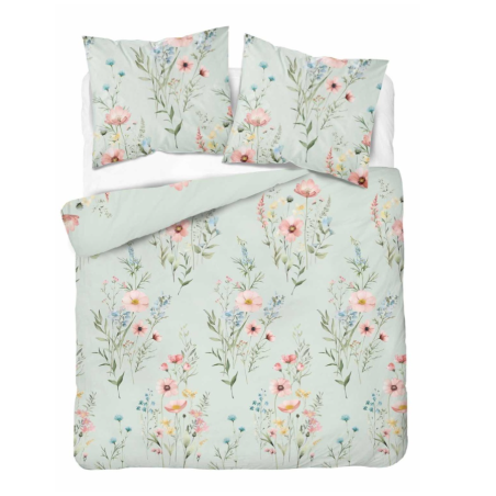 Francouzské 3 dílné povlečení bavlna Violka máta 5499B 220x200, 2x 70x80
