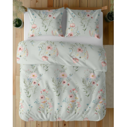 Francouzské 3 dílné povlečení bavlna Violka zelená 5499B