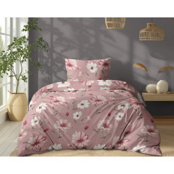 Povlečení bavlněné Petalia růžová 2 dílné, 140x200, 70x90 cm