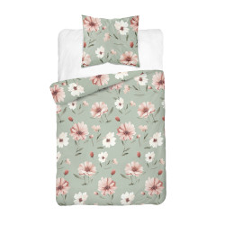 Povlečení bavlněné Petalia máta 2 dílné, 140x200, 70x90 cm