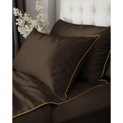 Povlečení jednobarevní  Pure Collection 100% mako satén  Espresso 140x200, 70x80 cm
